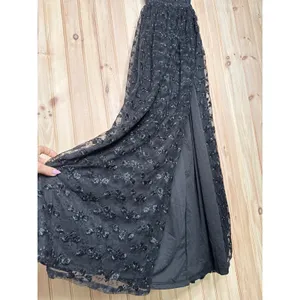 NWT Lulus Pursuing Elegance Black Floral Embroidered Lace-Up Dress Whimsigoth S thumbnail 5