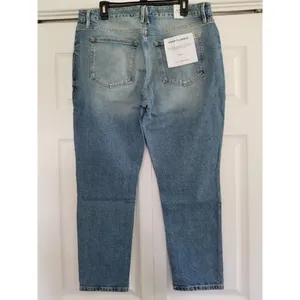 Good American Good Classic Skinnyish Fit Distress Indigo Hi-Rise Jeans Sz 14/32 thumbnail 4