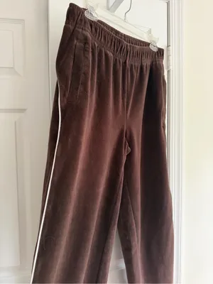 Tna Aritzia Chocolate Brown Velour Track Pants Size Medium Y2K thumbnail 5