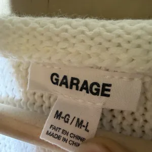 Garage White Cropped Knit Sweater Women's M/L Long Sleeve Boat Neck Cozy Top thumbnail 6