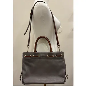 Dooney & Bourke Pebble Grain Tassel Tote‎ Elephant Gray Leather Satchel Preppy thumbnail 2