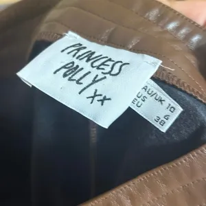 Princess Polly Brown Faux Leather Pants‎ Size 6 thumbnail 6