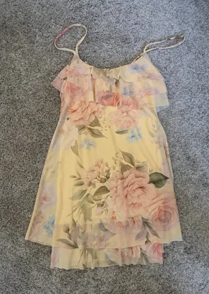 Gorgeous yellow floral dress thumbnail 1