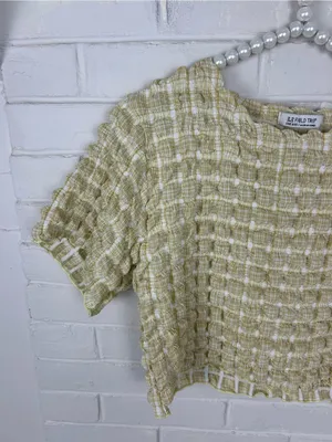 3.3 Field Trip Korean Streetwear Brand Cropped Bubble Top OSFM thumbnail 2