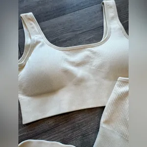 QQQ 3 pieces Cream Ribbed Intimates Set thumbnail 13
