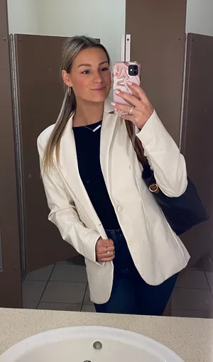 Pretty Little Thing Leather Blazer thumbnail 1