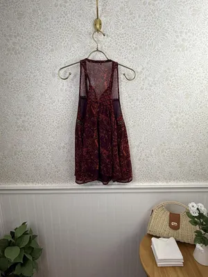 Ecote by Urban Outfitters Red Bohemian Studded Sleeveless Tank - Size - Medium thumbnail 5
