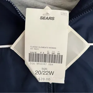 New Women’s Sears Classic Elements Navy Blue Zip Windbreaker Vintage Jacket 20 thumbnail 4