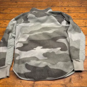 Abercrombie Fitch Camo‎ Fleece Quilted Snap Neck Pullover Sweatshirt Women M thumbnail 6