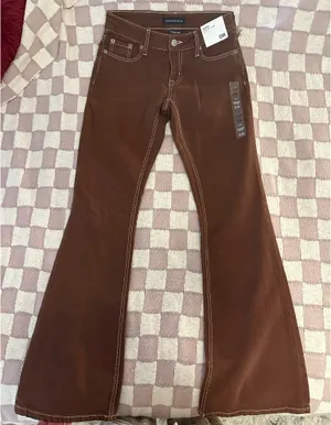 Aeropostale Low Rise Flare Brown Jeans thumbnail 1
