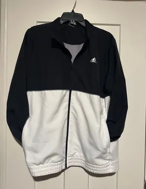 adidas woman’s Black and White Colorblock Performance Jacket thumbnail 1