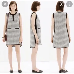 Madewell Black & White Tweed Weave Shift Dress Size 2 thumbnail 2