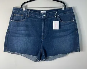 Good American cut off denim shorts blue 464 size 24‎ plus size thumbnail 1