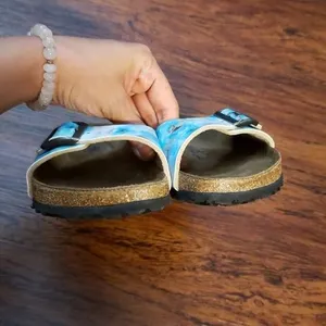 Birkenstock Papillio Blue Clouds Chic Feminine Retro Y2K Softbed Narrow Size 37 thumbnail 4