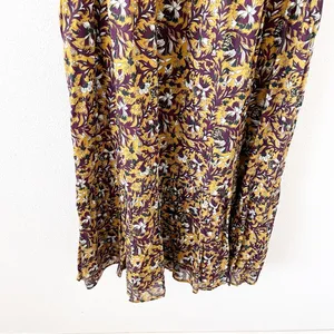 Anthropologie Othilia Aleksia Floral Boho Mustard Purple Ruffle Cottagecore Maxi Dress thumbnail 6