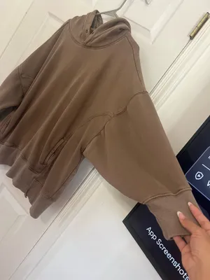 Free People Movement XS Oversized Hoodie Taupe Athleisure Boho Lounge Sweatshirt thumbnail 10