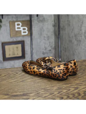 A New Day Tasmin Velvet Crisscross Strap Flats 94568227 Leopard Brown 7M thumbnail 2