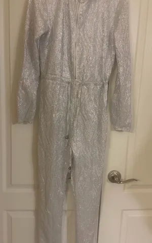 Silver metallic Women's Jumpsuit Size L thumbnail 1
