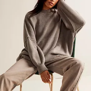 Free People Sweatshirt easy street tunic womens Gray (small) oversized slouchy thumbnail 1