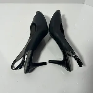 Trotters Omega Black Leather Slingback Peep Toe‎ Kitten Heels Pumps 9N thumbnail 11