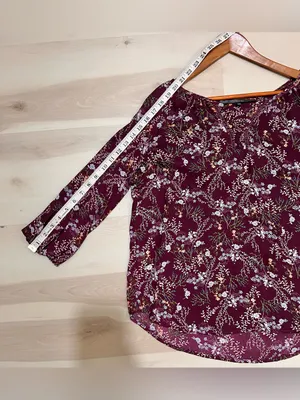 Fun2fun Women Medium Purple Floral 3/4 Sleeve Boho Indie Whimsigoth Cottage Top thumbnail 8