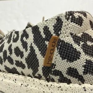 Hey Dude Wendy Woven Cheetah Shoes Womens 7 Beige Animal Print Slip On Canvas thumbnail 5