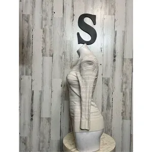 Banana Republic Cream Open Knit Long Sleeve Sweater Tunic Top Small thumbnail 6