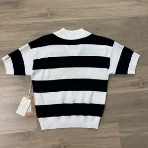 NWT Cyrus Striped Short Sleeve Sweater Top Women Size Small thumbnail 4