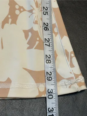 aerie High-Waist Floral Flare Pants in Cream & Tan thumbnail 11