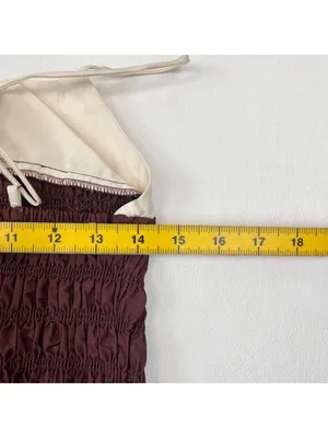 NWT Farm Rio Cotton Sleeveless Midi Dress Brown and Ivory Sz L thumbnail 13