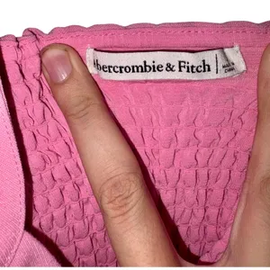 Abercrombie & Fitch Pink Smocked Corset Crop Top Cropped Tank Top Womens Size S thumbnail 4