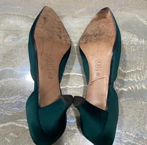 Giorgio Armani Green Pumps Short Heels Women Shoes Size 8.5 / Preowned thumbnail 14