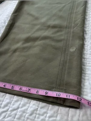 Athleta Allure High Rise Pant Women Size L Olive Branch Athleisure Wide Leg thumbnail 8