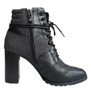 Antonio Melani Leather‎ Flannel Treaded Lug Sole Lace Up Zippered Boot Sz 7 1/2 thumbnail 1