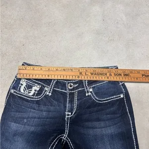 Grace in LA Women's Dark Wash Embellished Western Boot Cut Jeans Size 27 thumbnail 10
