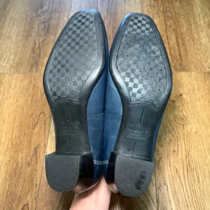 Munro American Womens 8 M Blue Leather Square Toe Loafers Low Block Heel Shoes thumbnail 9