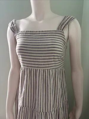 Madewell Cotton Hemp Stripe Tiered Maxi Dress thumbnail 5