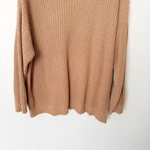 [American Eagle] Tan Oversized Boxy Turtleneck Ribbed Knit Sweater Sz Large L/XL thumbnail 7