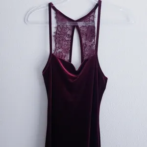 Lulu's Crazy Over You Burgundy Velvet Racerback Maxi Dress thumbnail 4