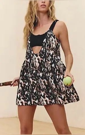 NWOT Free People Movement One Two Punch Sleeveless Mini Dress XS Tortoise Shell thumbnail 1