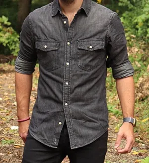 Goodfellow & Co Charcoal Gray Casual Button-Down Shirt thumbnail 1