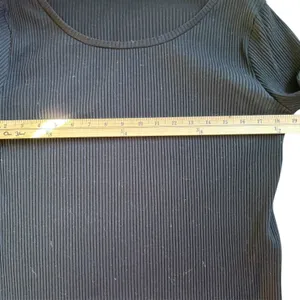 J. CREW Black Trumpet Bell Cuff Boat Neck Ribbed Knit Shirt Top - Size Large thumbnail 11