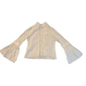 Chico's WHBM Sheer Cream Lace Pirate Blouse Boho Festival Poetic Top S Cotton‎ thumbnail 2