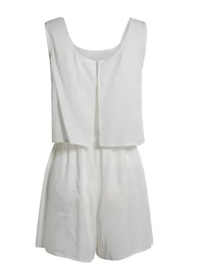 Rokoko White Sleeveless Short Romper Size Small NWT thumbnail 2