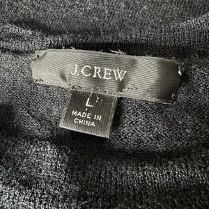 J.Crew Sweater Large Pullover 100% Merino Wool Dolman Sleeve Black Oversized thumbnail 7
