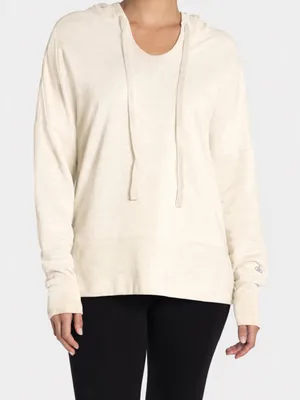 Alo Yoga Fluid Tunic Hoodie in cream Small thumbnail 1
