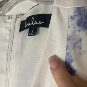 NWT Lulus White‎ Blue Floral Fit & Flare Deep V Mini Dress Resortwear Size Small thumbnail 14