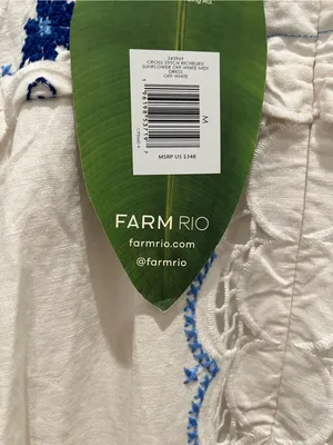 NWT Farm Rio Off-White Richelieu Sunflower Embroidered Midi Dress M thumbnail 6