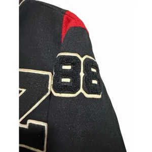 Vintage 80's Trophy Varsity Jacket‎ Black/Red Women's Size Medium Black thumbnail 10