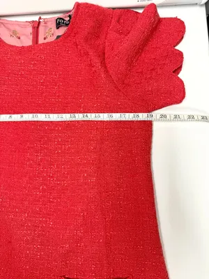 *NEW* Fate Scallop Edge Puff Sleeve Tweed Dress thumbnail 10